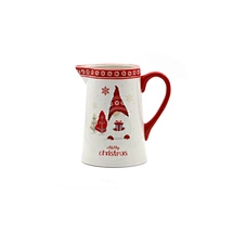 Christmas Elf Ceramic Water Pitcher, Festive Elf Beverage Jug, Holiday Tableware Elf Server
